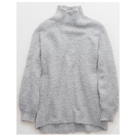 Aerie Boucle Mock Neck Oversized Sweater - Picture 2 of 12